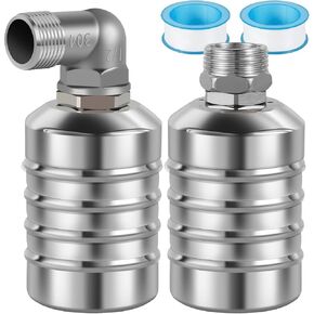 4pcs 304 Stainless Steel Automatic Water Float Valve 1/2" and 3/4" Connection Types Precise Control Water Level Controller Water Level Control Float Valve for Sink for Water Tank Livestock Troughs in Kuwait