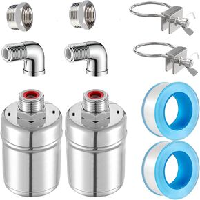 قطعتان من صمام تعويم المياه الأوتوماتيكي من الفولاذ المقاوم للصدأ - وصلات مزدوجة 1/2 بوصة و3/4 بوصة، تحكم عالي التحمل في مستوى المياه لحوض الماشية وخزان الأسماك وحمام السباحة، تصميم مانع للتسرب in Kuwait