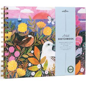 eeBoo Piece & Love: Artist Sketchbook - Victoria's - 80 Pages, 9.5x7.5 Hardcover Spiral Book, 160 GSM, 108 LBS Drawing Paper, Butterfly Floral Cover in Kuwait