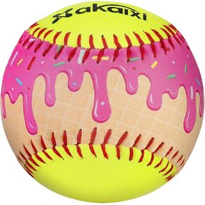 12 inch Fastpitch Balls Durable PVC Cover with PU Core, Ice Cream Drip Fastpitch Softball Great for Practice Training Games - Official Size and Weight in Kuwait
