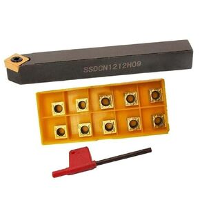 حامل أدوات الخراطة CNC القابل للفهرسة، قطعة واحدة SSDCN1212H09 حامل أدوات الخراطة الخارجية 45 درجة حامل أدوات الخراطة الشطب + 10 قطع SCMT09T308 إدراج كربيد in Kuwait