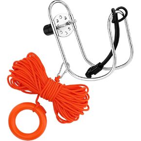 2 Pcs Marine Life Ring Buoys Holder Rope Kit Orange Rope 98 ft with Hook Stainless Steel Life Buoy Bracket Corrosion Resistant for Fishing Boats Yachts Speedboats Sailboats in Kuwait