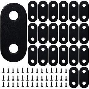 21PCS Black Straight Flat BrMLK s with Screws for Furniture Repair 1.42"x0.63" in Kuwait