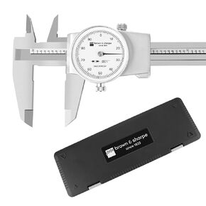 Brown & Sharpe 8-Inch Dial Caliper – Precision Stainless Steel Measuring Tool, White Dial, 0.001" Resolution, Hardened Construction, Shockproof Movement. in Saudi Arabia