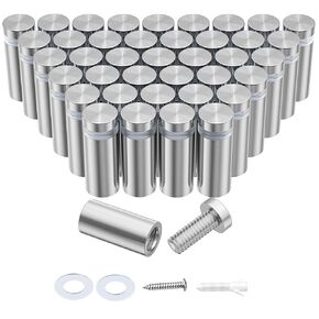 50 قطعة من براغي الفولاذ المقاوم للصدأ (1/2 بوصة. قطر × 1 بوصة طول)، أجهزة تثبيت ثابتة للإعلان عن لافتات الأكريليك، فضي in Kuwait