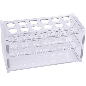 حامل أنبوب اختبار من الأكريليك الشفاف - حامل سميك 4.5 مم 18 فتحة (17 مم) لأنابيب 10 مل و15 مل، والأقلام وأقلام التحديد - منظم مختبر ومكتب شفاف (شفاف - 18 فتحة) in Kuwait