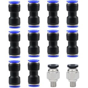 10 قطع من موصل أنبوب تركيب PU4 وقطعتين من تركيب مستقيم هوائي PC4-M6 لأنواع مختلفة من الطابعات ثلاثية الأبعاد، مناسبة لأنابيب PTFE بقطر خارجي 4 مم، خيط M6 in Kuwait