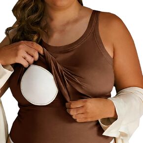 Tank Top with Built in Bra for Women Fashion Loose Fit Round Neck Outerwear Tanks Workout Sleeveless Basic Shirts in Kuwait