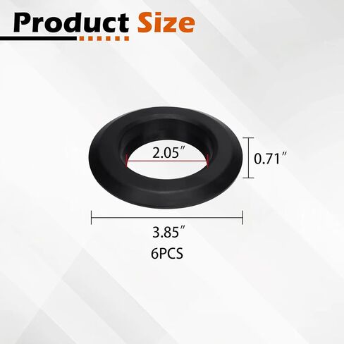 6-Pack 2" Flexible Tank Adapter, Black PVC Bulkhead Fitting, for Attaching 2-inch pipe to Curved Surfaces, Storage Drums, Schedule 50 Pipes, Liquid-Tight Seal in Saudi Arabia