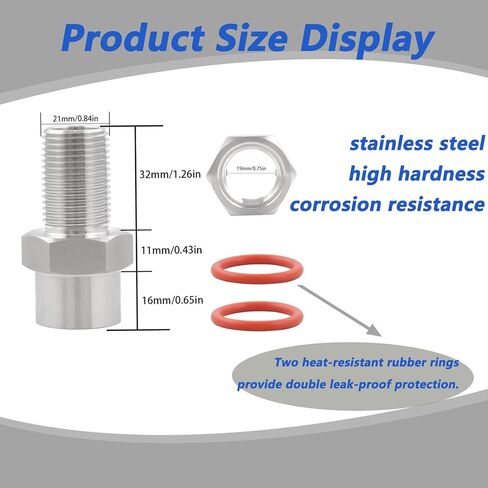 Enoch's Land Stainless Steel Home Brew Kettle Weldless Bulkhead,1/2" MPT X 1/2" FPT Bulkhead Fitting for Beer Wine Home Brewing Kettle in Kuwait