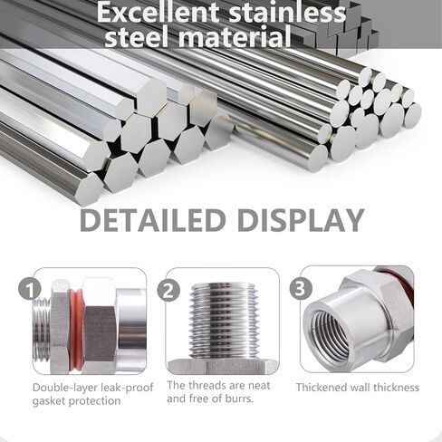 Enoch's Land Stainless Steel Home Brew Kettle Weldless Bulkhead,1/2" MPT X 1/2" FPT Bulkhead Fitting for Beer Wine Home Brewing Kettle in Kuwait