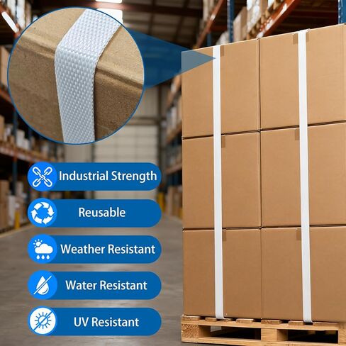 لفة ربط حبل منسوجة مقاس 3/4 بوصة × 330 بوصة مع 50 حزمة من أبازيم الأسلاك المعدنية، وحزام تغليف بولي شديد التحمل بقوة 2400 رطل، وحبل مجدول من البولي إيثيلين لشحن البليت والتجميع الصناعي in Kuwait