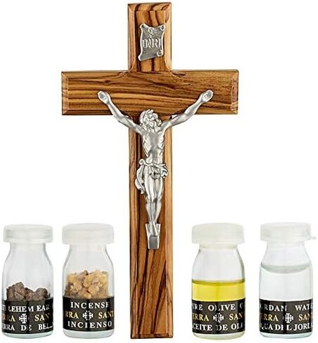 MaMeMi wooden cross olive wood for the wall in gift box. Original from the Holy Land in Kuwait