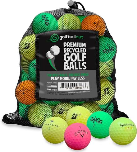 48 Used Golf Balls – Recycled Bulk Colored Mix for Practice & Play – Includes Mesh Bag – Budget-Friendly & Sustainable Golf Balls in Saudi Arabia