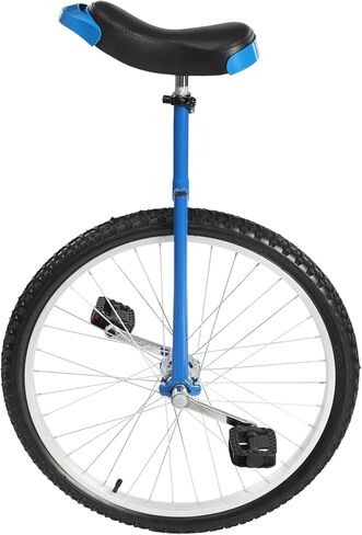 Outdoor Wheel Unicycle, 16Inch/24Inch One Wheel Bike Adjustable Seat Exercise Bicycle for 7-60 Years Old, Outdoor Sports Fitness Exercise Unicycle (24Inch Blue) in Saudi Arabia