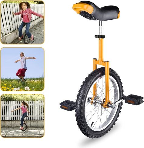 AW 16" Inch Wheel Unicycle Leakproof Butyl Tire Wheel Cycling Outdoor Sports Fitness Exercise Health Yellow in Kuwait