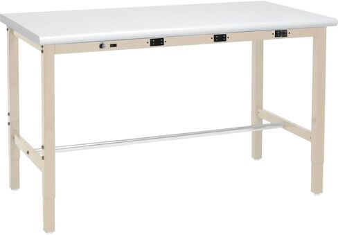 منضدة عمل Global Industrial 237378LBTN مع حافة أمان مصقولة ومئزر طاقة - 72 × 36 بوصة - أسمر ضارب للصفرة in Kuwait