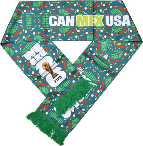 Official FIFA World Cup 2026 Edition Mexico Fan Scarf - Mexican Themed Soccer Supporter Scarf, Lightweight Polyester, Stadium & Watch Party Accessory in Kuwait