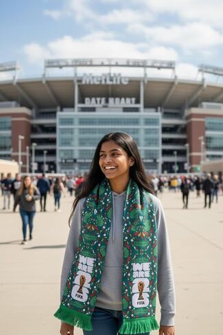 Official FIFA World Cup 2026 Edition Mexico Fan Scarf - Mexican Themed Soccer Supporter Scarf, Lightweight Polyester, Stadium & Watch Party Accessory in Kuwait