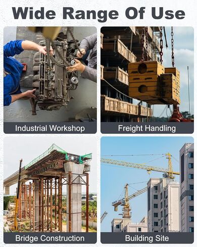 5/16 بوصة × 10 قدم سلاسل رفع مع خطافات ضبط، حبال سلسلة لسلسلة ساق مزدوجة أقصى حمولة 7000 رطل، خطاف سلسلة انتزاع صناعي عالي التحمل للرافعات، سحب الشاحنات in Kuwait