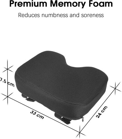 Memory Foam Rowing Machine Seat Cushion - Anti-Slip with Straps - Tailbone Pain Relief Pad Compatible with Concept 2, WaterRower, Hydrow, Peloton Bike in Saudi Arabia