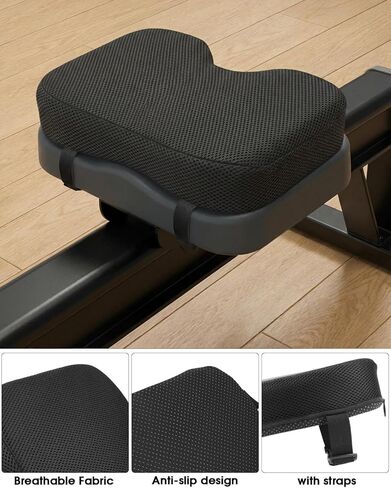 Memory Foam Rowing Machine Seat Cushion - Anti-Slip with Straps - Tailbone Pain Relief Pad Compatible with Concept 2, WaterRower, Hydrow, Peloton Bike in Saudi Arabia