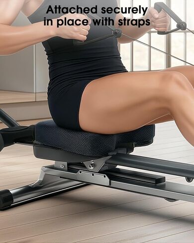 Memory Foam Rowing Machine Seat Cushion - Anti-Slip with Straps - Tailbone Pain Relief Pad Compatible with Concept 2, WaterRower, Hydrow, Peloton Bike in Saudi Arabia