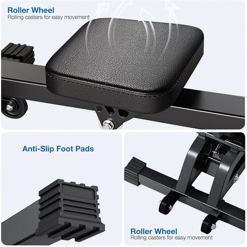 آلة تجديف متعددة الوظائف قابلة للطي، معدات رياضية منزلية محملة بالدمبل، قوة مقاومة قابلة للتعديل ومدرب القلب، تمرين كامل الجسم مع نظام سحب للأسفل (لا يتضمن الدمبل) in Kuwait