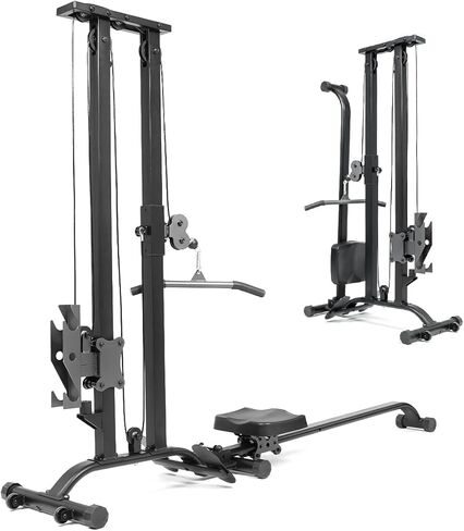 TOUSAINS Cable Machine Home Gym CR63, 330 Lbs Plates Loaded Cable Crossover Machine, 2 in 1 Functional Trainer with Rowing Machine, Space Saving Design for Home Gym in Saudi Arabia