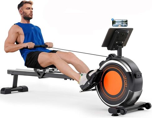 Dripex Rowing Machines for Home, Upgraded Rowing Machine Magnetic Rower, Max 360 LBS, 16 Levels of Workout Resistance, Dual Slide Rail, App Compatible, LCD Monitor, Row Machine for Gym Exercise in Kuwait