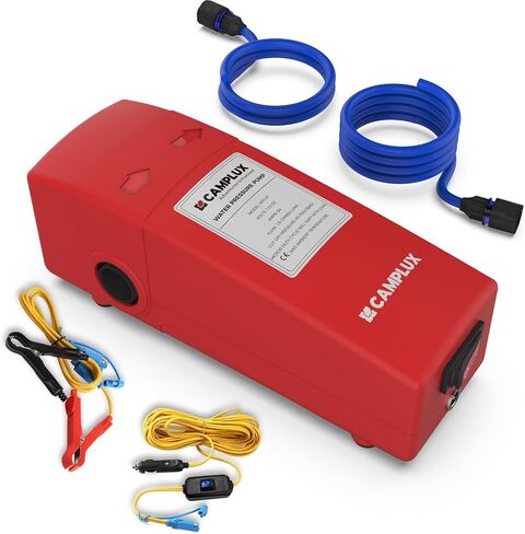 CAMPLUX 12V Water Pump Kit with Safety Switch, Water Hoses, Alligator Clip Cable and Cigarette Lighter Cable in Kuwait