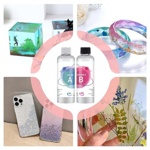 راتنجات الإيبوكسي الشفاف، A250ml B250ml مواد لاصقة عالية بدون فقاعات، ملحقات DIY راتنجات الإيبوكسي - للبالغين والرجال والنساء والمبتدئين في المنزل فن الصب DIY in Kuwait