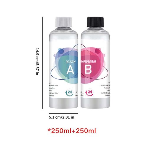 راتنجات الإيبوكسي الشفاف، A250ml B250ml مواد لاصقة عالية بدون فقاعات، ملحقات DIY راتنجات الإيبوكسي - للبالغين والرجال والنساء والمبتدئين في المنزل فن الصب DIY in Kuwait