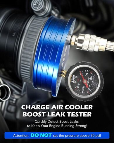 Orion Motor Tech Charge Air Cooler CAC Boost Leak Tester with 4" 3.5" 3" Billet End Caps, Aluminum CAC Pressure Tester with 150 psi Regulator Extension Line US & EU Air Fittings for Class 7 & 8 Trucks in Saudi Arabia