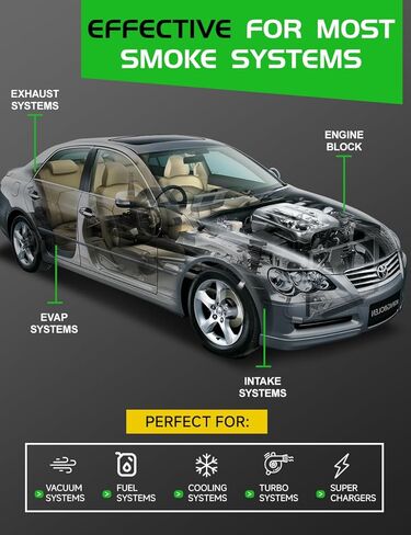 Solary Diagnostic Smoke Fluid - 8oz Liquid Smoke for EVAP Smoke Machine Leak Tester - Exhaust, Vacuum, Fuel, Intake, Fuel Leak Detectors in Kuwait