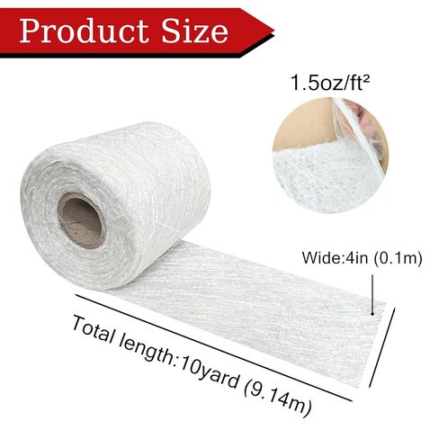 1.5oz Fiberglass Chopped Strand Mat, 10 Yards X 4" Fiberglass Mat, Fiber Glass Mat Roll for Auto Repair, Boat Decks Repair, Structural Reinforcement,Molding (4" X 360", 1.5oz) in Kuwait