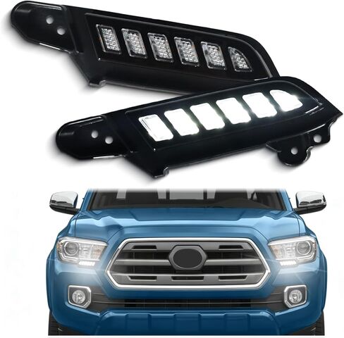 Switchback White/Amber Front Side Marker Headlight Daytime Running Lamp Sequential Flash Turn Signal Feature Compatible with Toyota Tacoma Truck 2016-2023 Replacement Bumper Accessories in Saudi Arabia