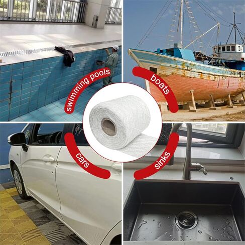 1.5oz Fiberglass Chopped Strand Mat, 10 Yards X 4" Fiberglass Mat, Fiber Glass Mat Roll for Auto Repair, Boat Decks Repair, Structural Reinforcement,Molding (4" X 360", 1.5oz) in Kuwait