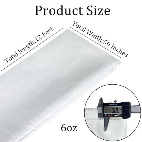 قماش من الألياف الزجاجية، 12 قدمًا × 50 بوصة، 6 أونصة من الزجاج الإلكتروني منسوج عادي 7628 قماش من الألياف الزجاجية الخالية من القلويات للوحة الدوائر والقوارب والسيارات وألواح التزلج على الماء طراز RC لإصلاح in Kuwait