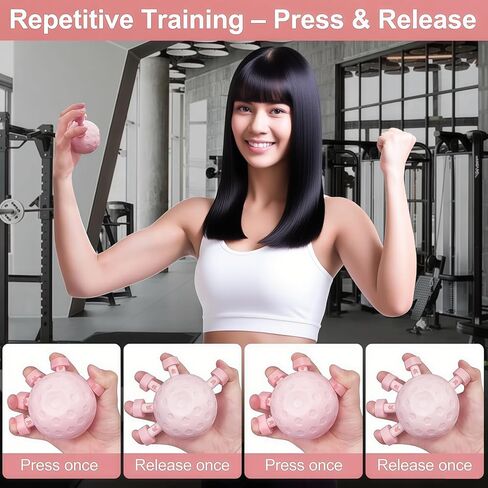 2 Pack Finger Grip Strengthener,Resistance Hand Gripper for Strength Training, Physical Therapy, Forearm Workout & Grip Strength Tester - Pink in Saudi Arabia