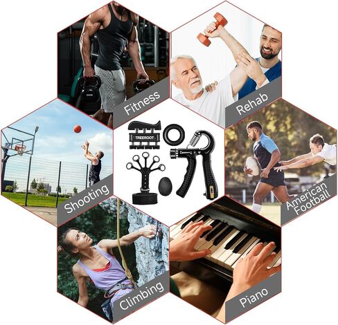 5 قطع من مجموعات تدريب قوة القبضة، مقوي قبضة اليد، مقوي الساعد، تمرين الساعد، تمرين الإصبع، مقوي المعصم، كرة تخفيف التوتر، حلقة قبضة in Kuwait