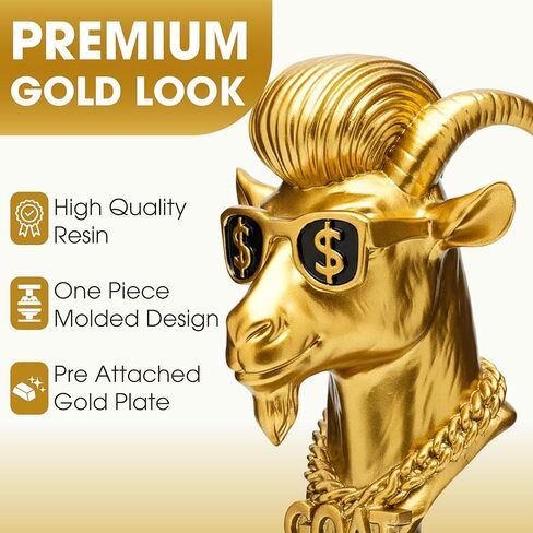 Goat Trophy Awards - Resin Fantasy Football Trophy - Football Trophy Awards and Trophies - Funny Greatest of All Time Trophy for Champion, Office MVP Gifts, Winner & Gag Gifts in Saudi Arabia