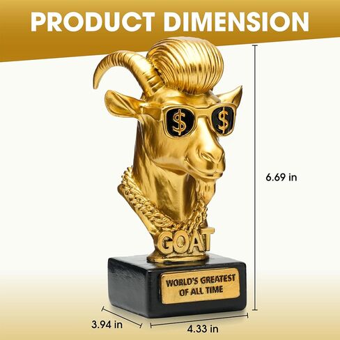 Goat Trophy Awards - Resin Fantasy Football Trophy - Football Trophy Awards and Trophies - Funny Greatest of All Time Trophy for Champion, Office MVP Gifts, Winner & Gag Gifts in Saudi Arabia