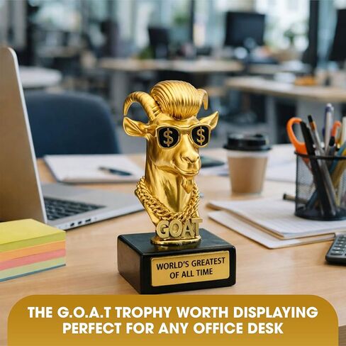 Goat Trophy Awards - Resin Fantasy Football Trophy - Football Trophy Awards and Trophies - Funny Greatest of All Time Trophy for Champion, Office MVP Gifts, Winner & Gag Gifts in Saudi Arabia