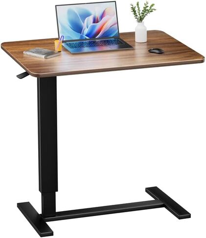 Adjustable Overbed Bedside Table with Wheels(31.2" W), Hospital Bed Table Over The Bed, Mobile Standing Desk Rolling Computer Cart, Laptop Desk with Hidden Casters in Saudi Arabia