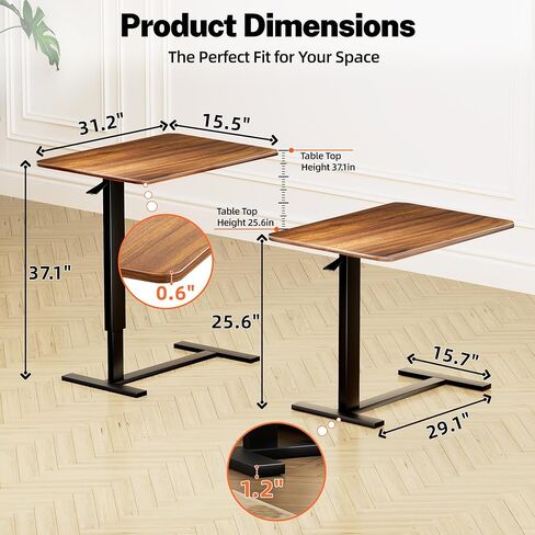Adjustable Overbed Bedside Table with Wheels(31.2" W), Hospital Bed Table Over The Bed, Mobile Standing Desk Rolling Computer Cart, Laptop Desk with Hidden Casters in Saudi Arabia