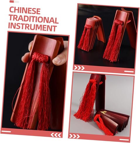 2pcs Beginner's Bamboo Allegro Clapper Set of Chinese Traditional Instruments for Boy Girl in Saudi Arabia
