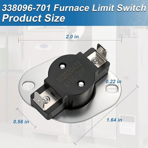 Furnace Limit Switch L180-20F Auto Reset Compatible with Carrier HVAC System Replaces #: 338096-701 in Kuwait