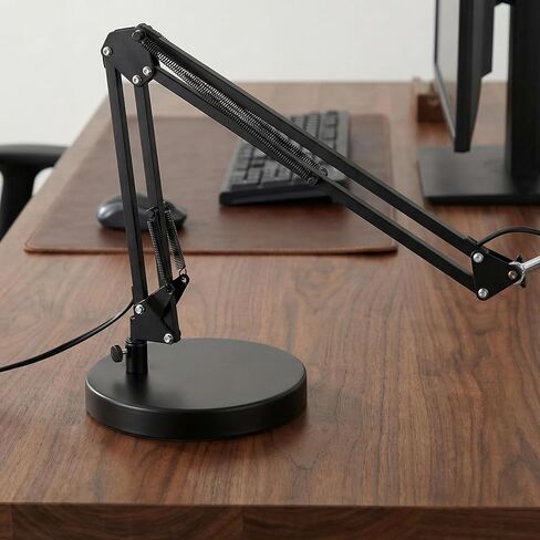 TEHAUX Weighted Desk Lamp Base Only, 7.5" Solid Iron Replacement Table Lamp Mounting Stand for Swing Arm Light, Magnifying Glass & Mic Mount, 12mm Hole (Black) in Saudi Arabia