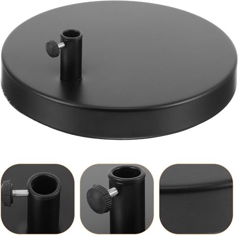 TEHAUX Weighted Desk Lamp Base Only, 7.5" Solid Iron Replacement Table Lamp Mounting Stand for Swing Arm Light, Magnifying Glass & Mic Mount, 12mm Hole (Black) in Saudi Arabia
